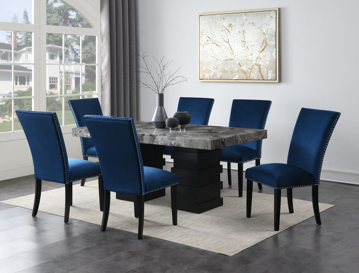 7-Piece Dining Set Blue D137