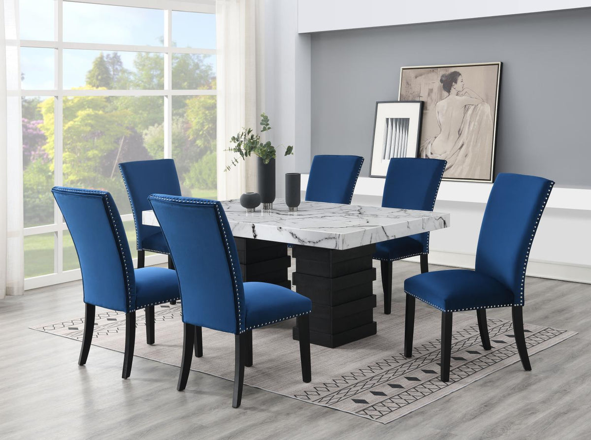 7-Piece Dining Set Blue D139