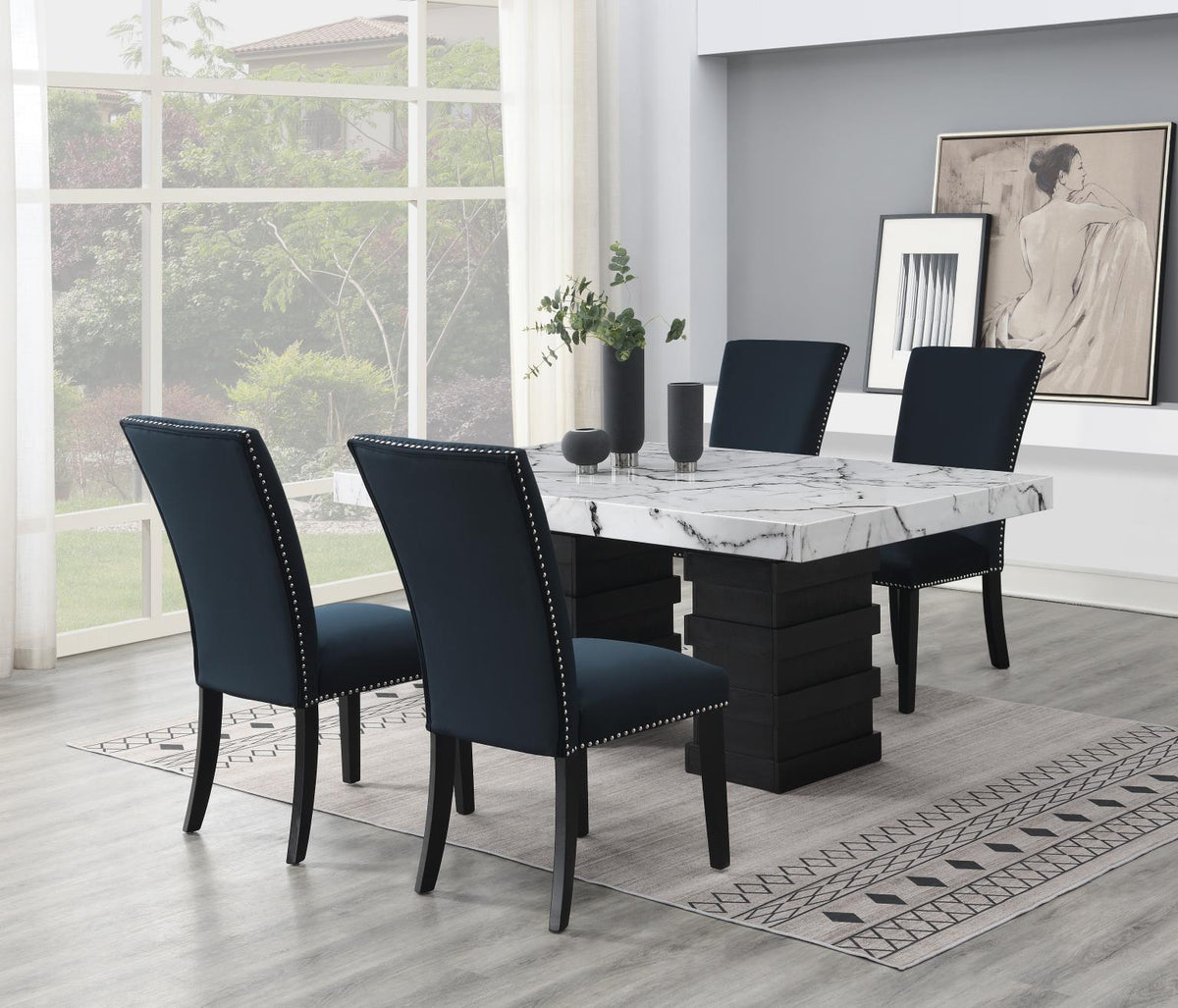 5-Piece Dining Set Black D139