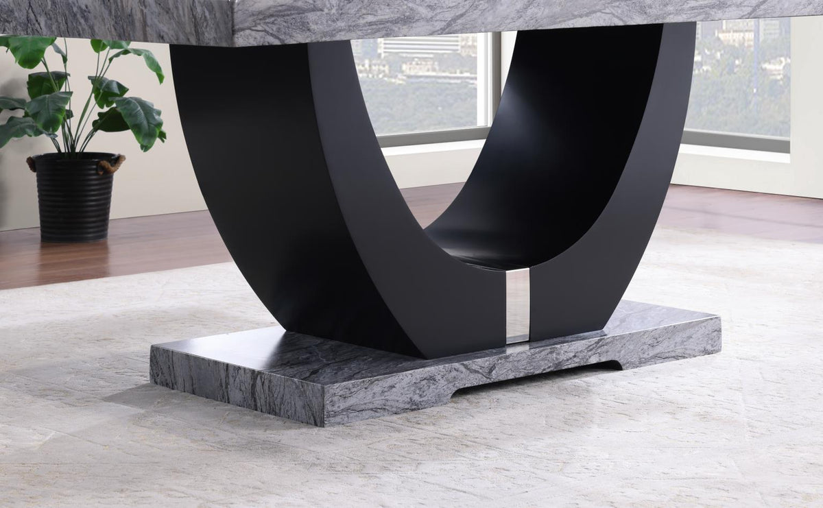 Gray Faux Marble 5-Piece Dining Set