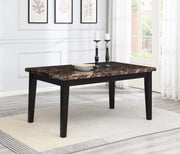Brown Faux Marble Dining Table