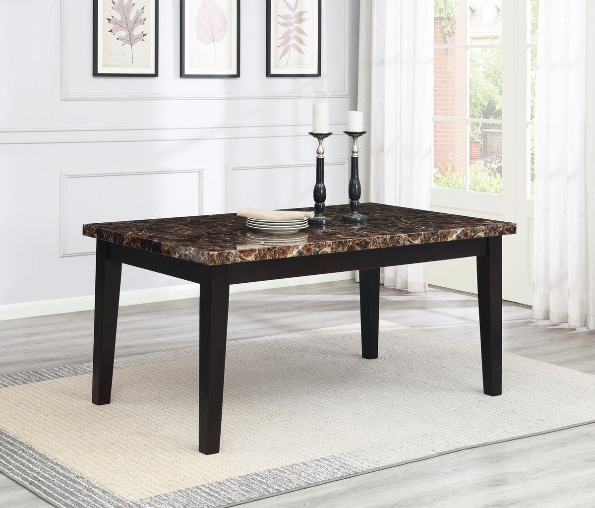 Brown Faux Marble Dining Table