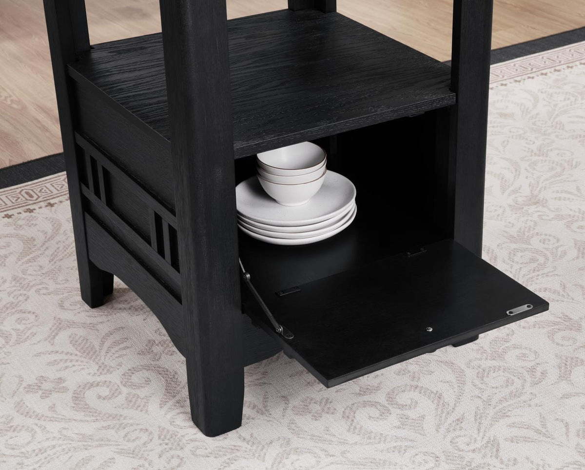 Black Counter Height Extension 5-Piece Dining Set