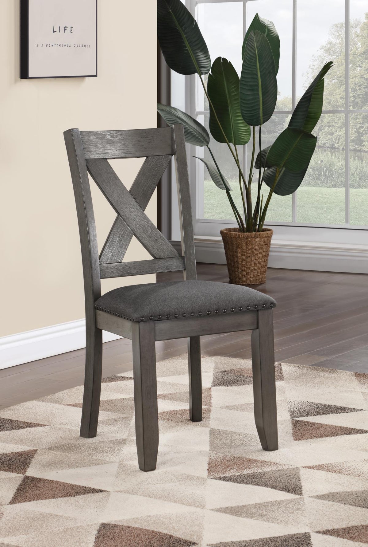 Gray Dining Table with 6 Side Chairs