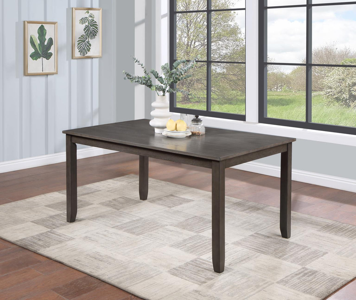Gray Dining Table with 6 Side Chairs
