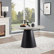 Black/Ivory Melamin Round Dining Table