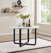 Black/White Top Melamin Round Dining Table