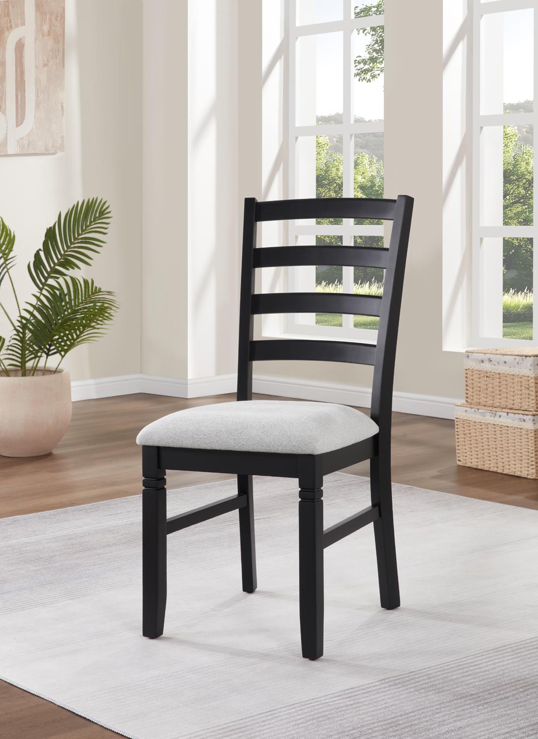 Black/Dark Brown 5-Piece Dining Set with Chairs