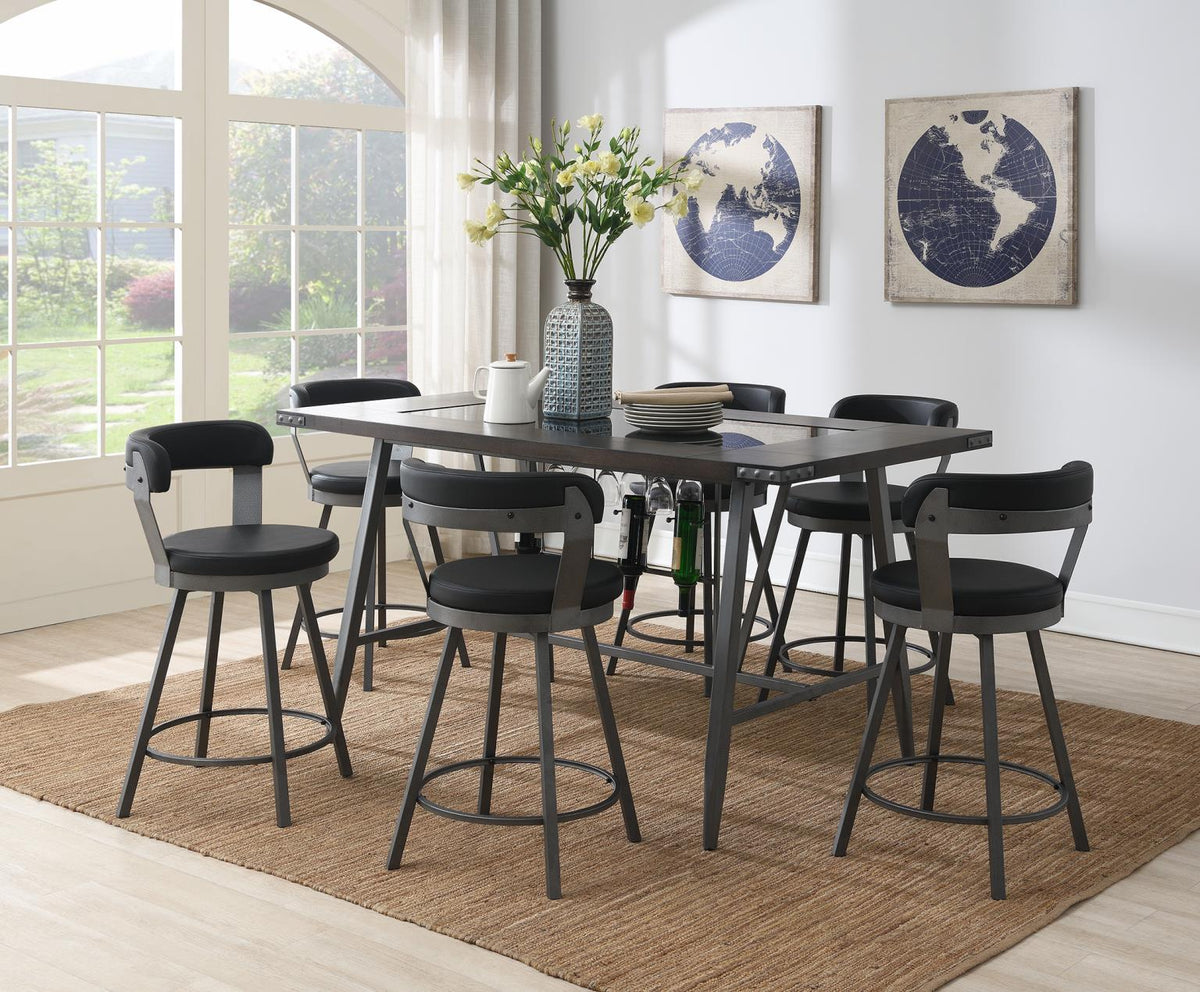 5-Piece Dining Set Red D208