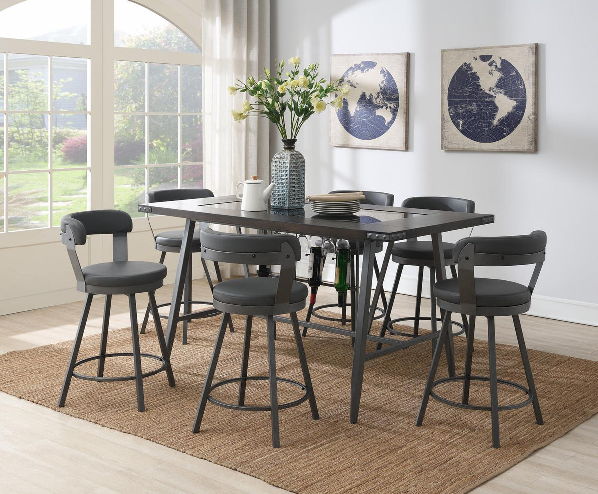 7-Piece Dining Set Gray D208