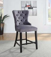 Dark Gray Velvet Counter Chair