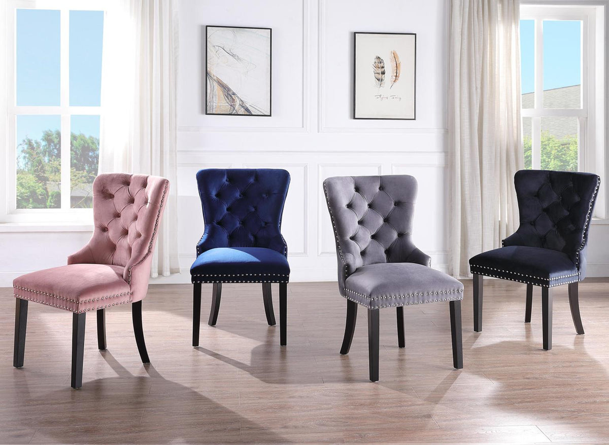 Pink Velvet Dining Side Chair