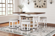 Valebeck Counter Height Dining Table and 4 Barstools