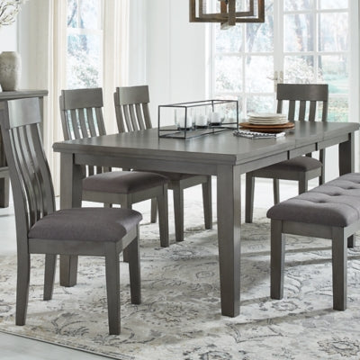 Hallanden Dining Table, 4 Chairs, and Bench