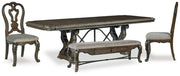 Maylee Dining Table, 2 Chairs and Bench