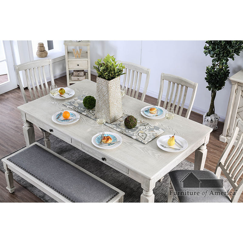 Georgia Bench - Antique White/Gray