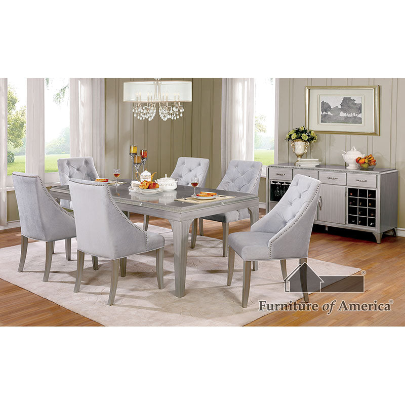 Diocles Dining Table - Silver/Gray