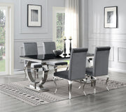 5-Piece Dining Set Black Velvet Gry G082