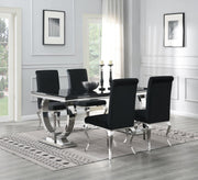 5-Piece Dining Set Black Velvet Blk G082