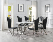 7-Piece Dining Set White Leather G082
