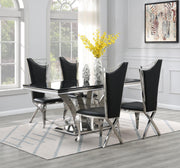 5-Piece Dining Set Black Leather G083