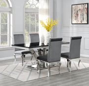 5-Piece Dining Set Black Velvet Gry G083