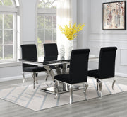 5-Piece Dining Set Black Velvet Blk G083