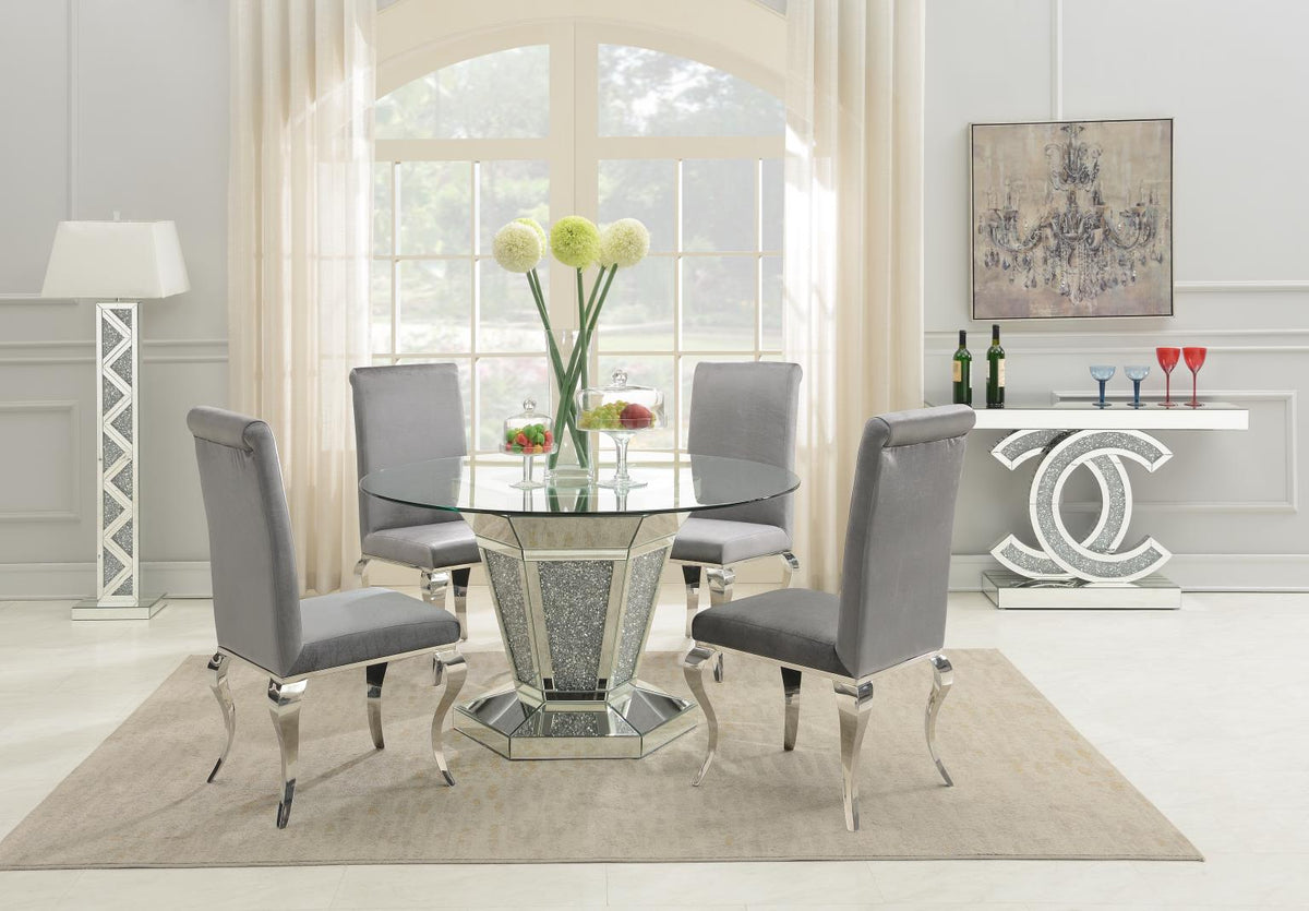 5-Piece Dining Set Velvet Gry G100