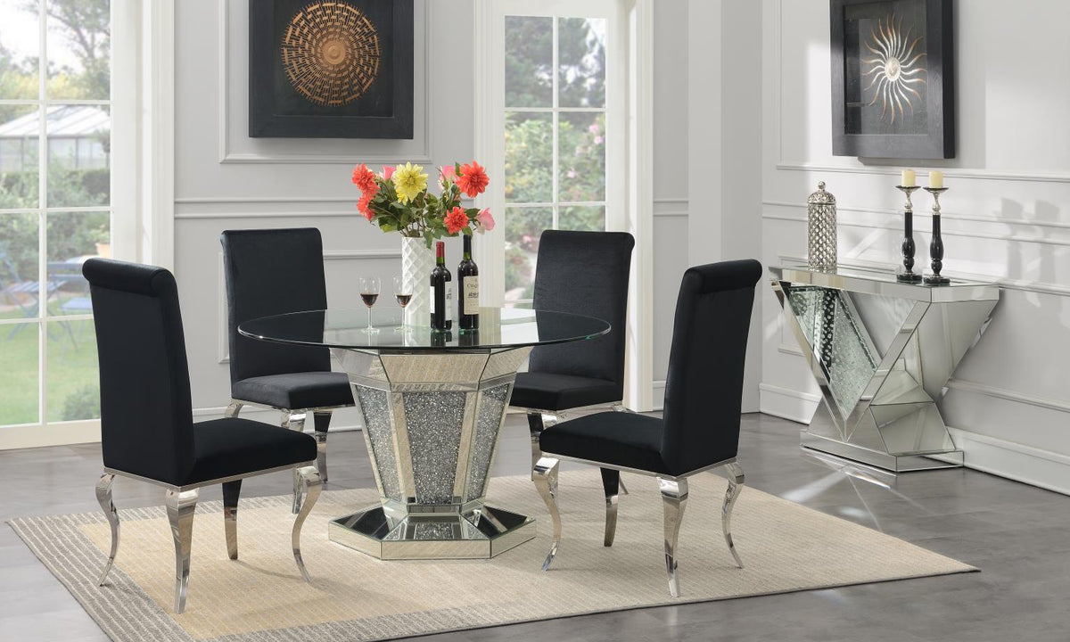 5-Piece Dining Set Velvet Blk G100