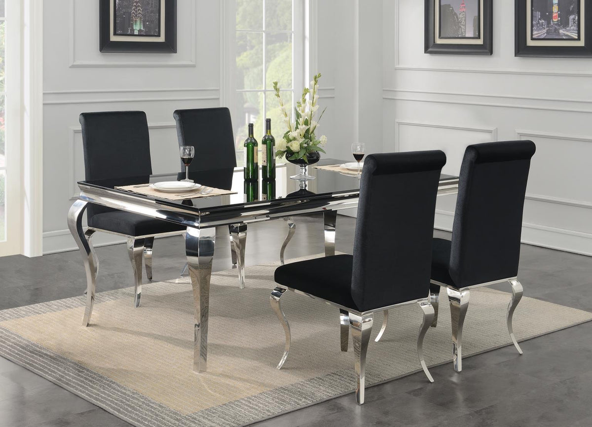 5-Piece Dining Set Velvet Blk G106