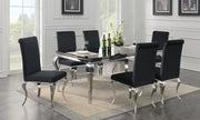 7-Piece Dining Set Velvet Blk G106