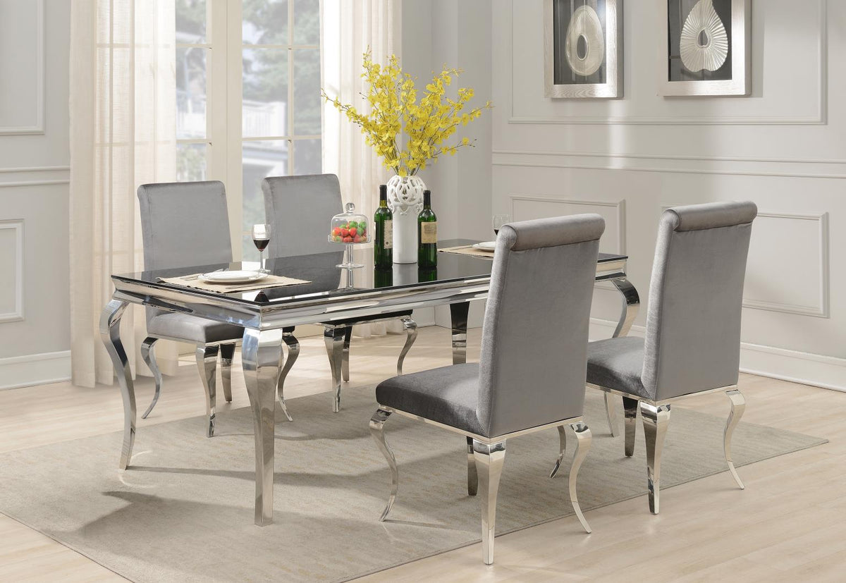 5-Piece Dining Set Velvet Gry G106
