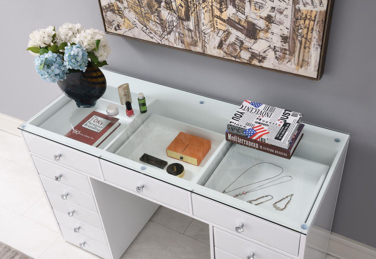 Glamour Vanity Set (Dresser + Mirror Bluetooth Speaker With Lights)