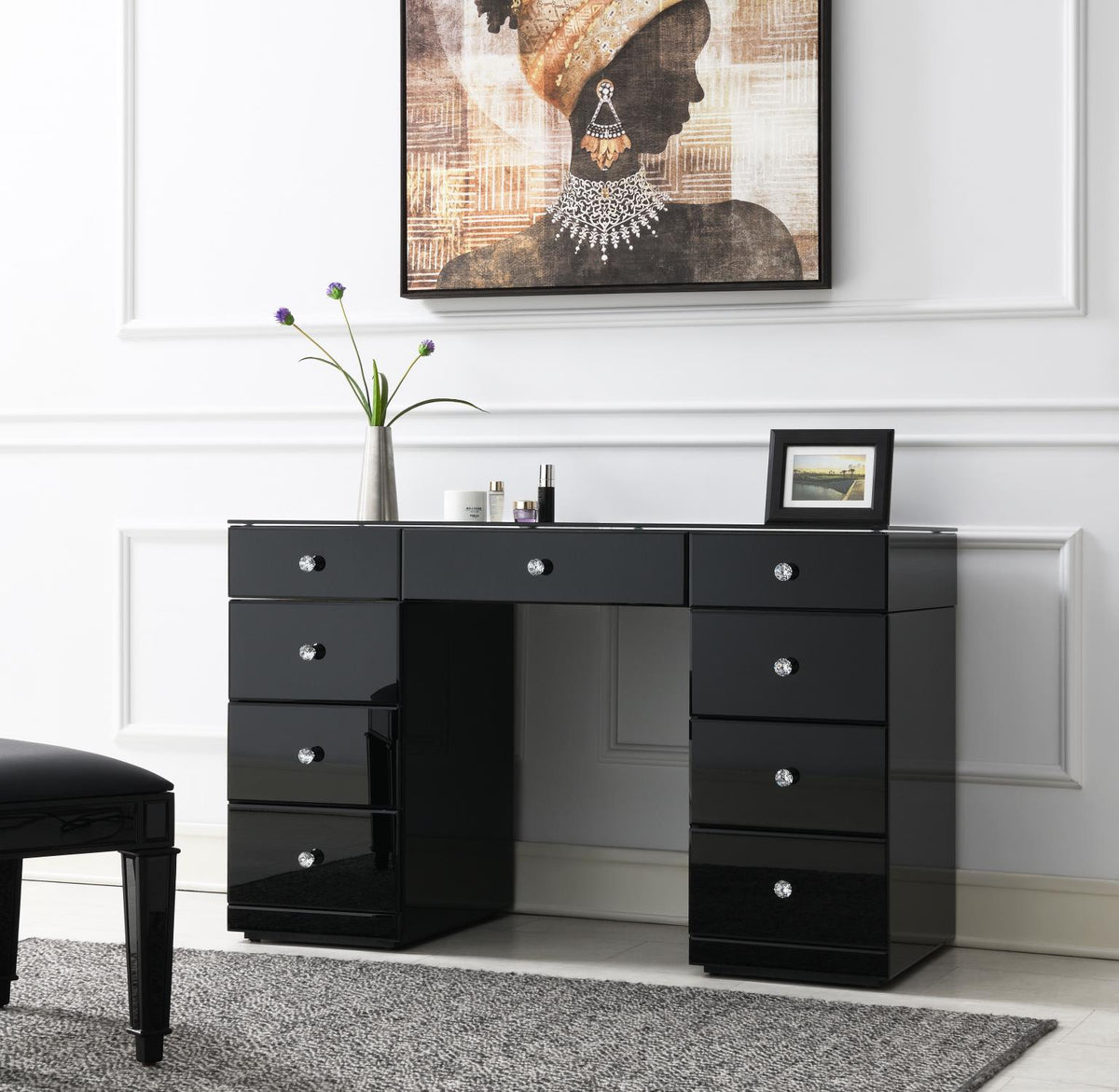 Black Wood Vanity (Mirror Sold Separately)