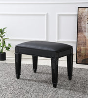 Black Wood Vanity Stool