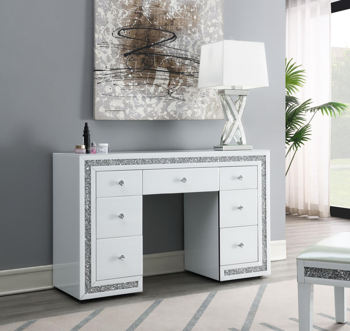 White Wood Vanity (Mirror Sold Separately)