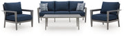 Gali Outdoor Sofa/Chairs/Table Set (Set of 4)
