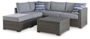 Petal Road Outdoor Loveseat Sectional/Ottoman/Table Set (Set of 4)