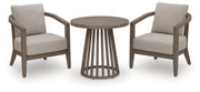 Joy Lagoon Outdoor Chairs with Cushions/Table (Set of 3)
