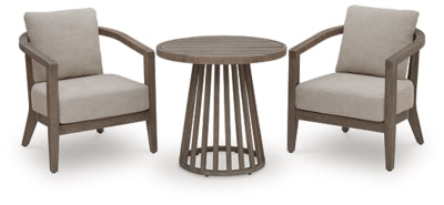 Joy Lagoon Outdoor Chairs with Cushions/Table (Set of 3)