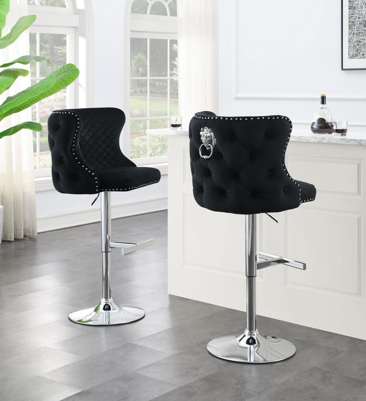 Black Velvet Bar Stool