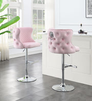 Pink Velvet Bar Stool