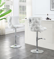 White Velvet Bar Stool