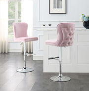 Pink Velvet Bar Stool
