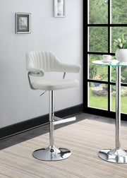 White Leather PU Bar Stool