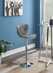 Gray Leather PU Bar Stool