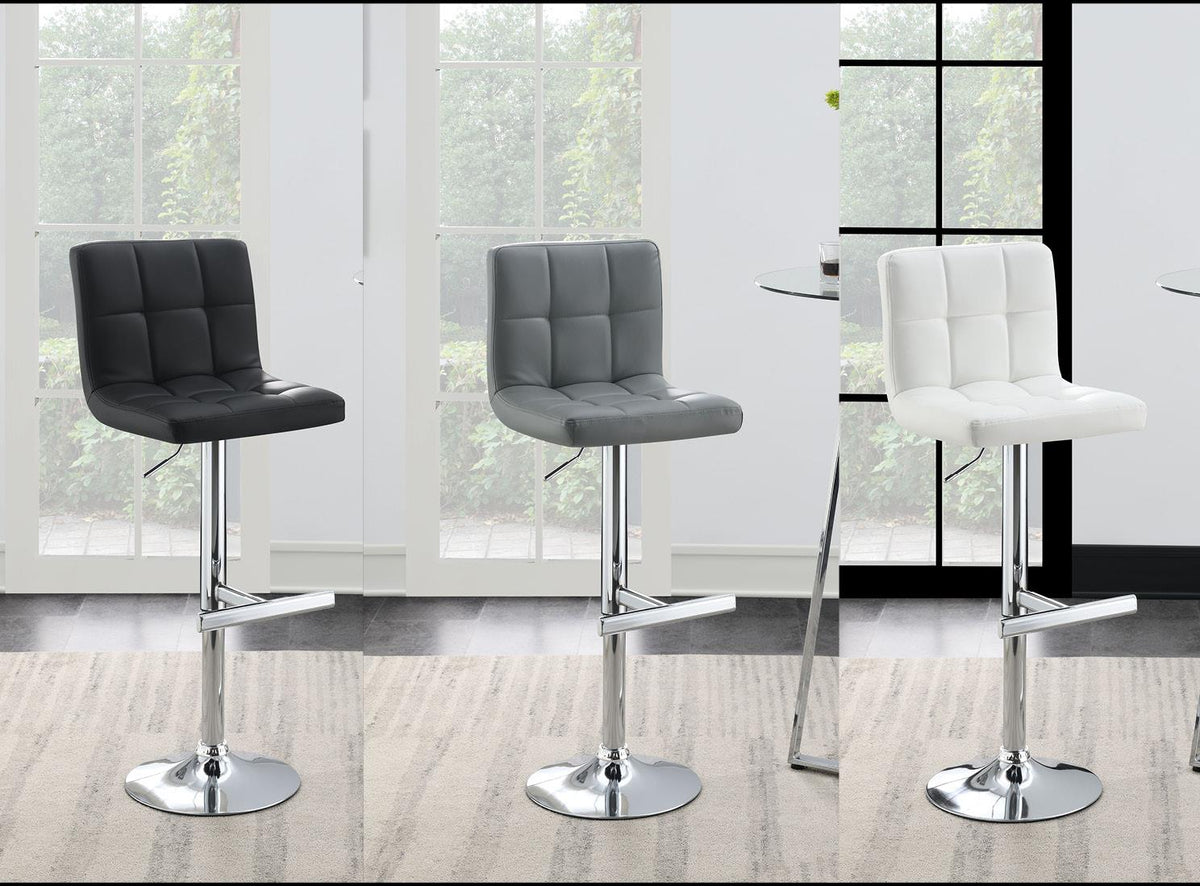 Gray Leather PU Bar Stool