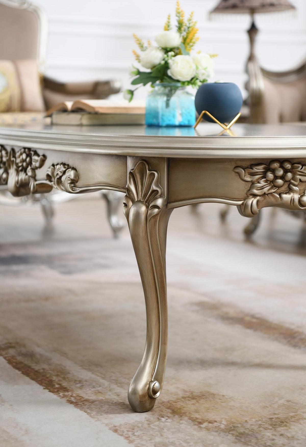Traditional Champagne 3-Piece Living Room Set