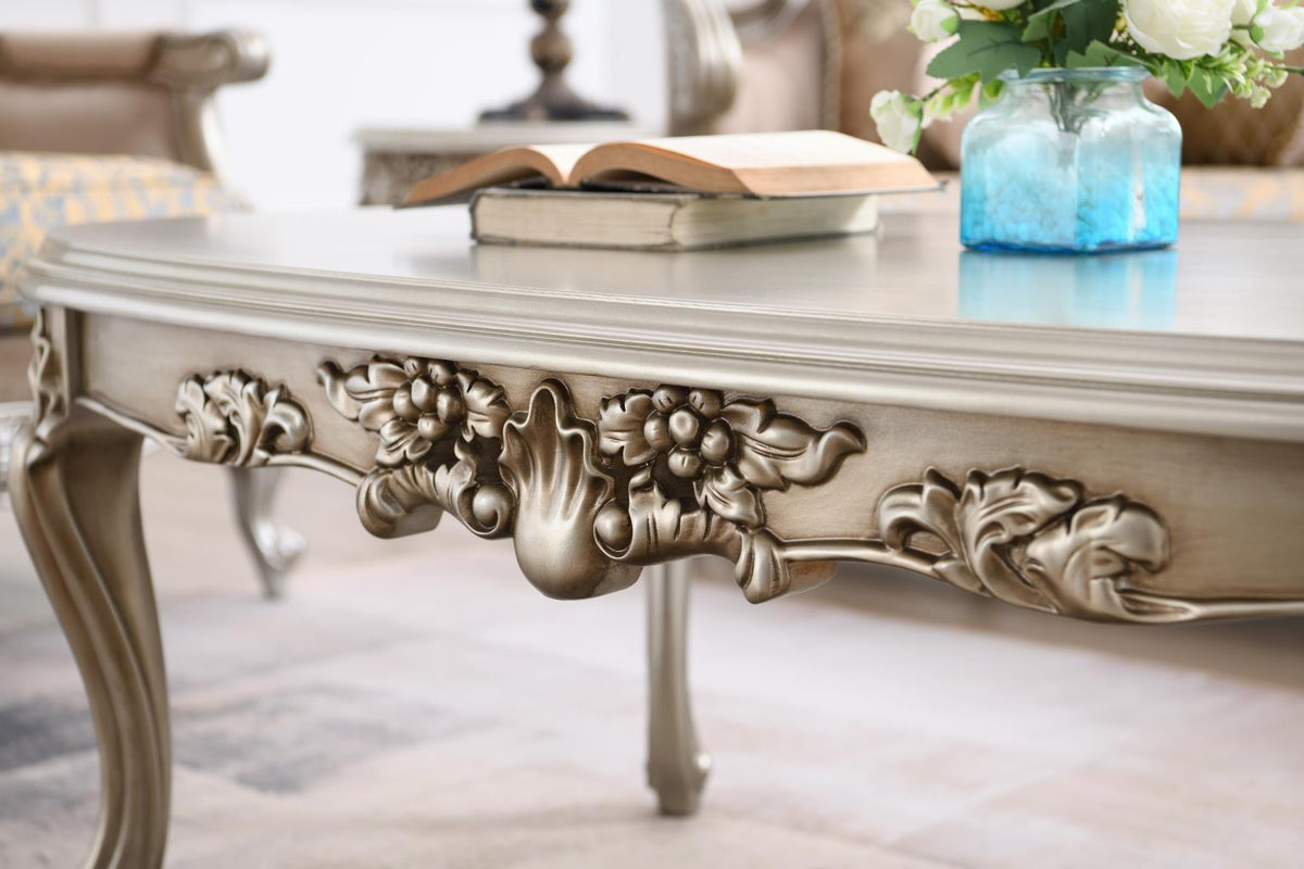 Traditional Champagne 3-Piece Living Room Set