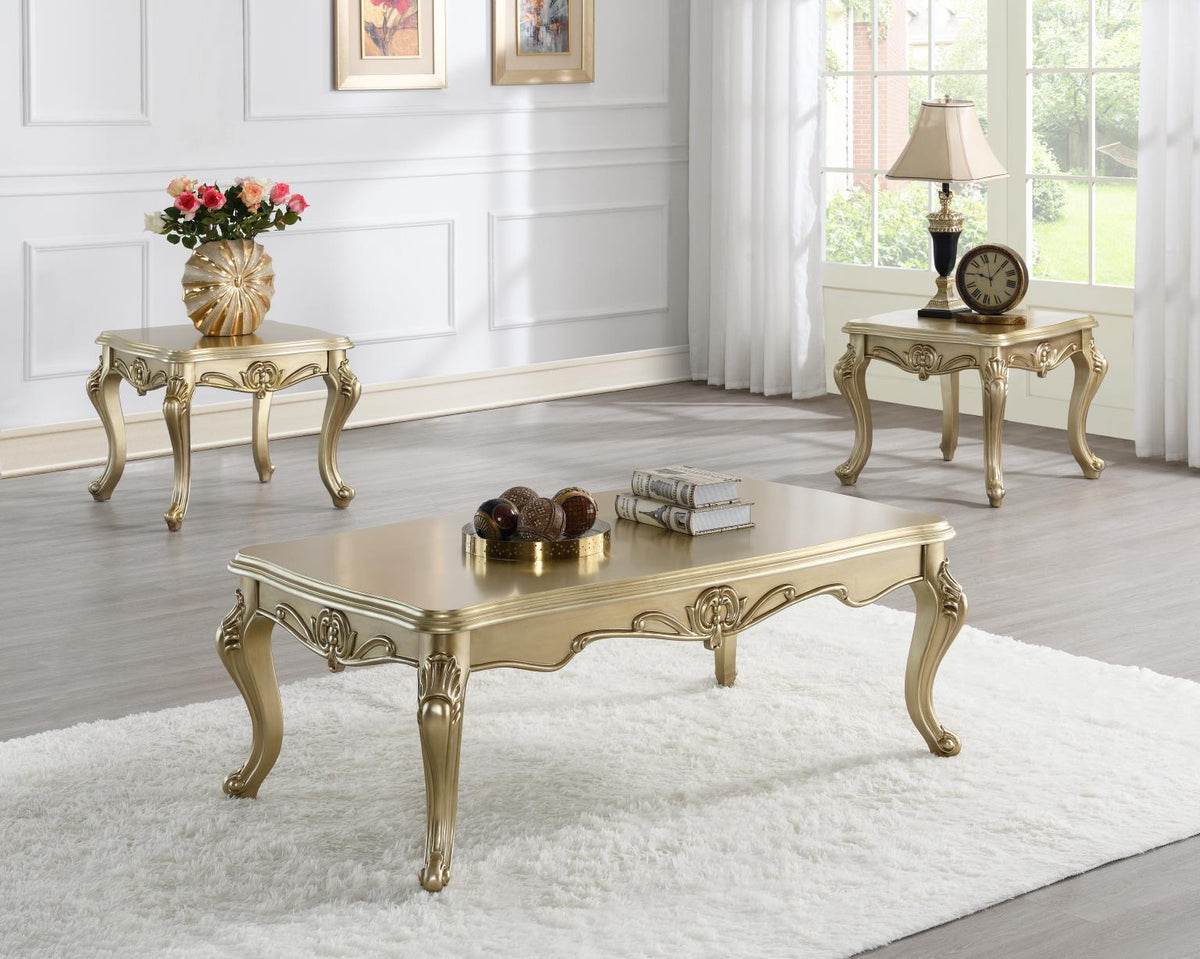 Traditional Champagne Gold End Table